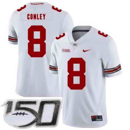 Ohio State Buckeyes 8 Gareon Conley White Nike College Football Stitched 150th Anniversary Patch Jersey